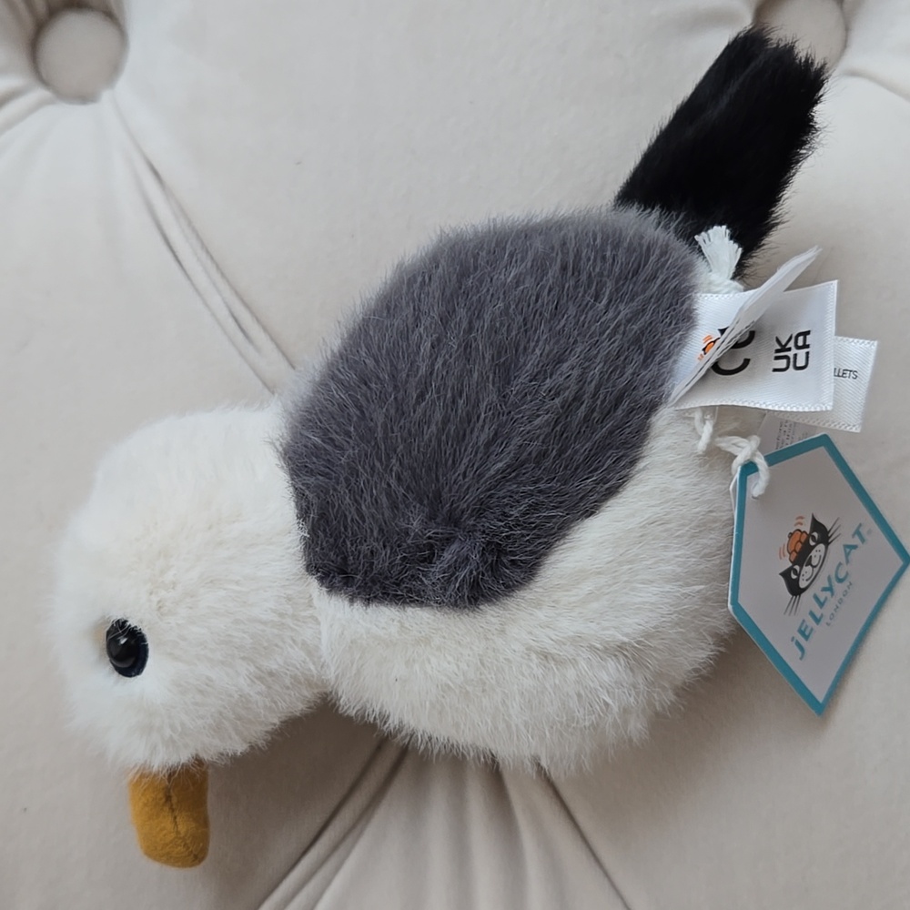 Jellycat Birdling Seagull 4" x 3" Plush White & Gray NWT - Picture 4 of 6